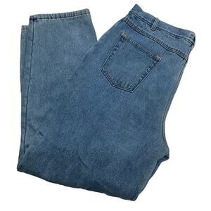 Outer RIM Women's Blue Denim Jeans 40W Black Fleece Lined